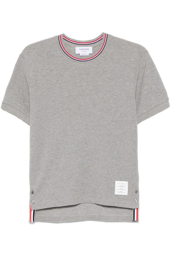 thom browne Rwb Cotton T-Shirt - Lt Grey