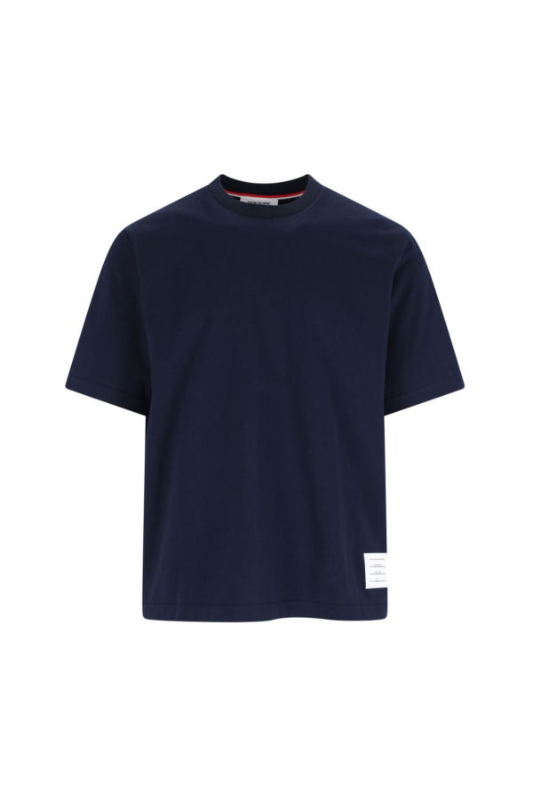 thom browne Logo T-shirt - Navy