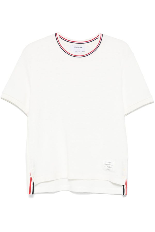 Thom Browne Rwb Cotton T-shirt - Natural White