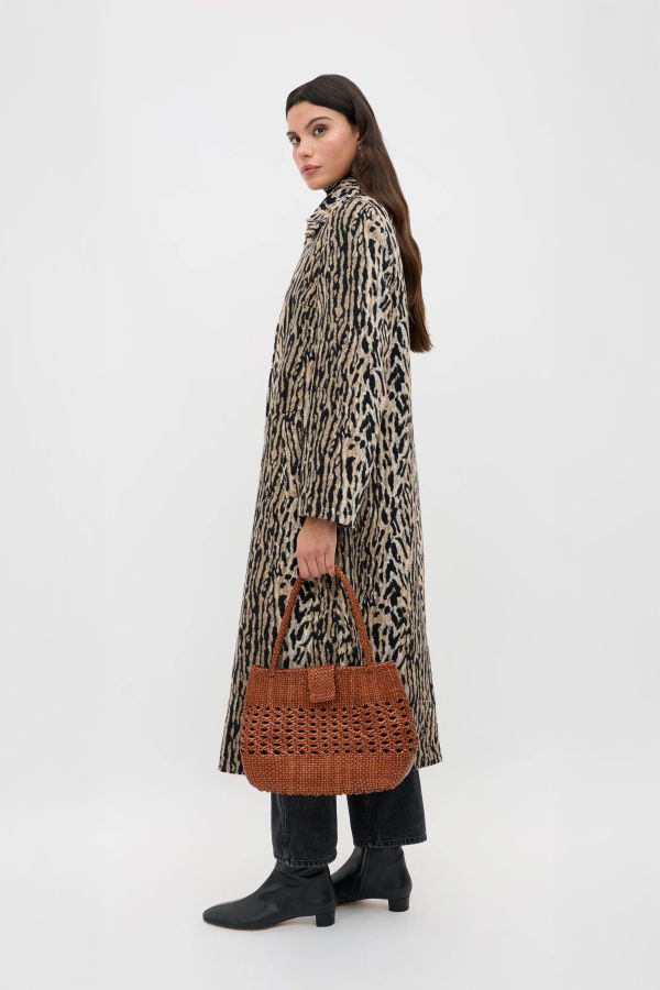 RIXO LONDON Milly Leopard Coat - Bohemia Leopard