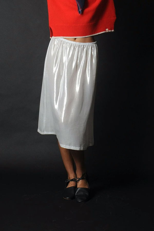 conifer Shimmer Skirt - White/Silver