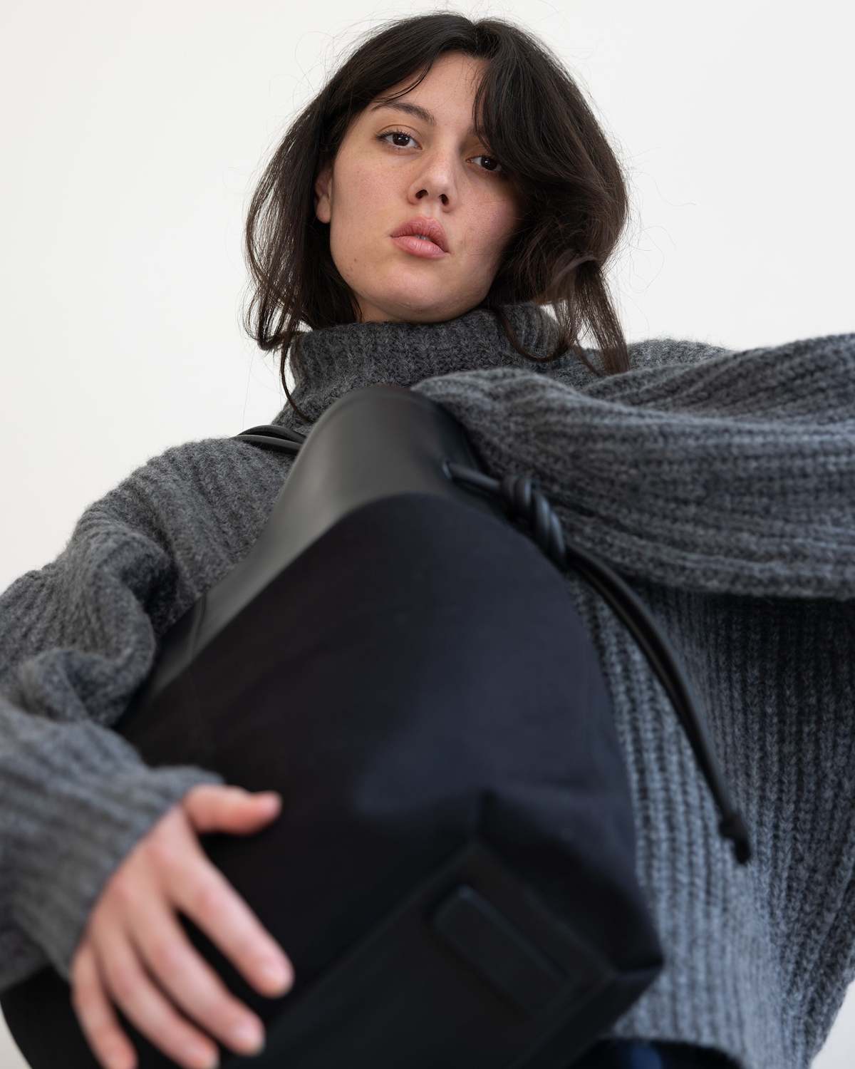 Pari Desai Calla Tote Black Leather/Black Canvas - Image 6 of 7