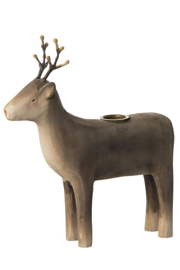 Maileg Christmas Large Reindeer Candle Holder - Brown