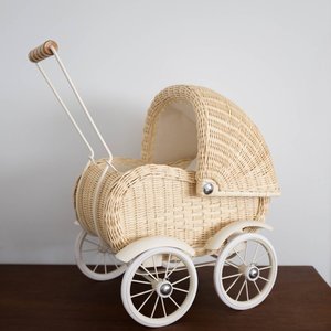 wicker stroller doll