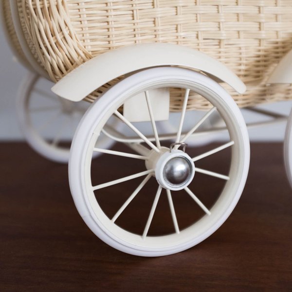 Kids Shop Merci Milo The German Wicker Doll Pram Stroller - Beige