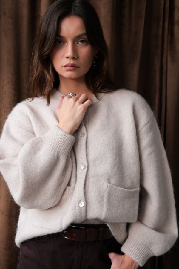 Le Bon Shoppe Amelie Alpaca Cardigan - Smoke
