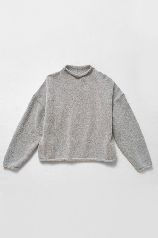 Micaela Greg Boucle Rolled Sweater