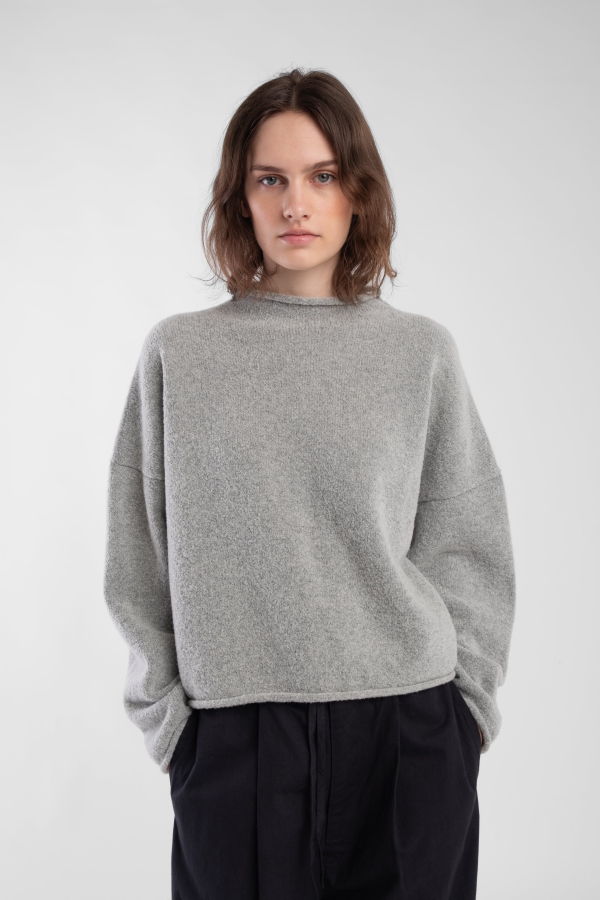 Micaela Greg Boucle Rolled Sweater