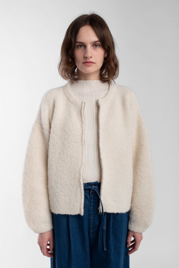 Micaela Greg Boucle Zip Cardigan