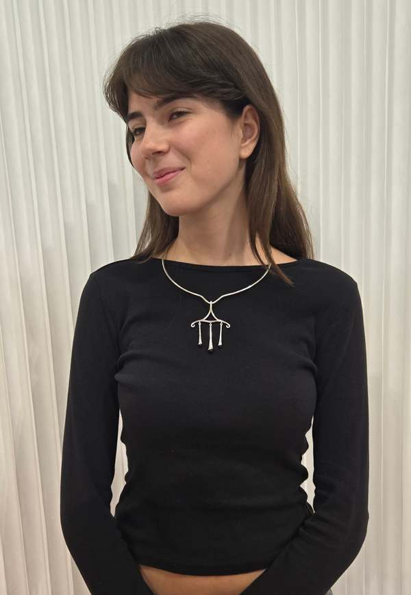 MAANCY Chandelier Scroll Necklace