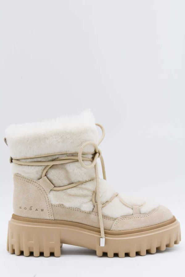 Hogan Cream Boots - Boots - Beige