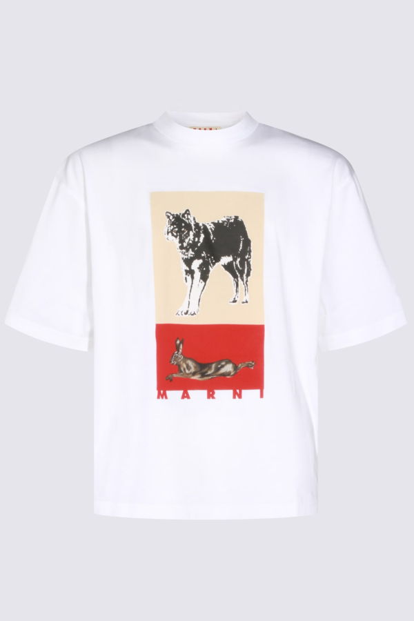 Marni White Cotton T-shirt - Lily White