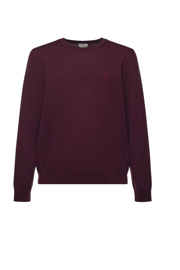 Etro Wool Sweater With Embroidered Monogram Sweater