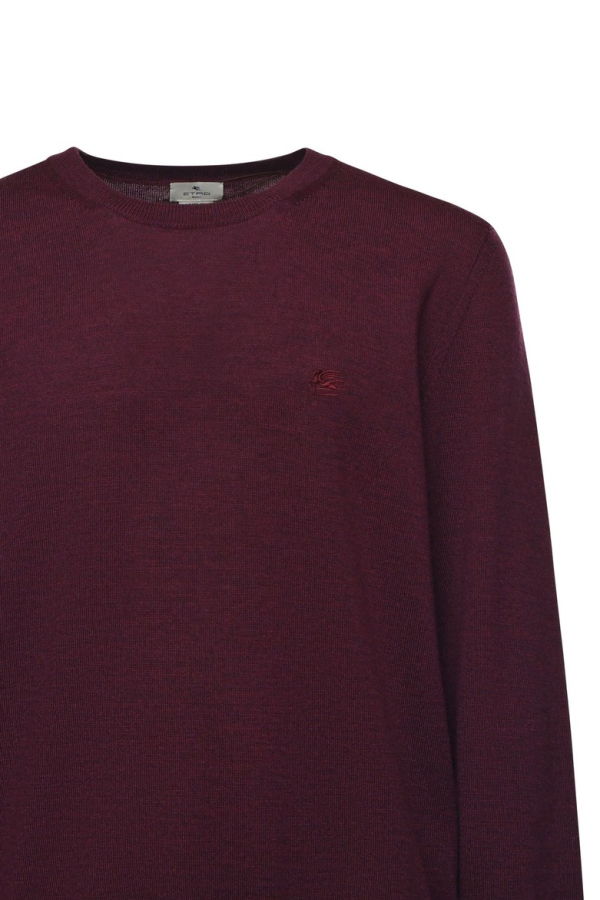 Etro Wool Sweater With Embroidered Monogram Sweater