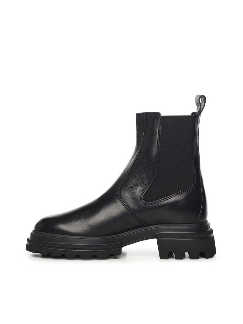 Hogan Leather Chelsea Ankle Boots - Black