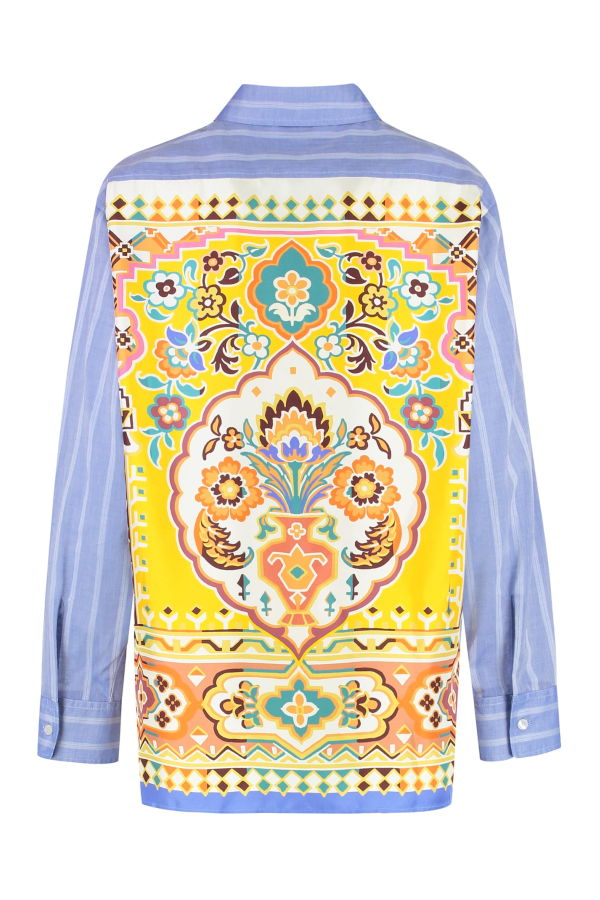 Etro Striped Cotton Shirt - Light Blue