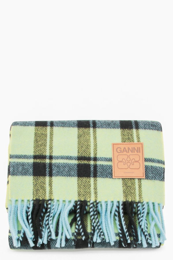 Ganni Yellow Wool Scarves - Green