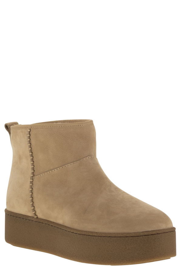 Hogan H681 Nubuck Ankle Boots - Beige