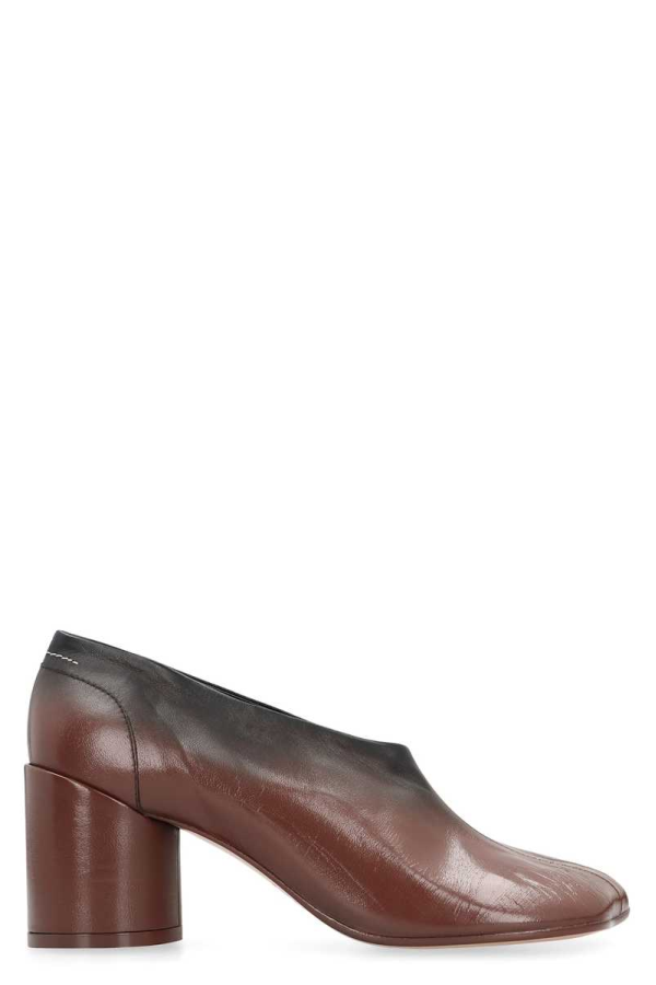 MM6 Maison Margiela Dcollet Tabi In Leather Heels - Brown
