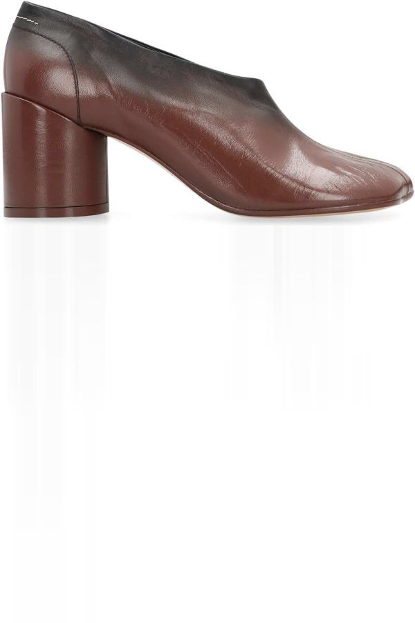 MM6 Maison Margiela Dcollet Tabi In Leather Heels - Brown
