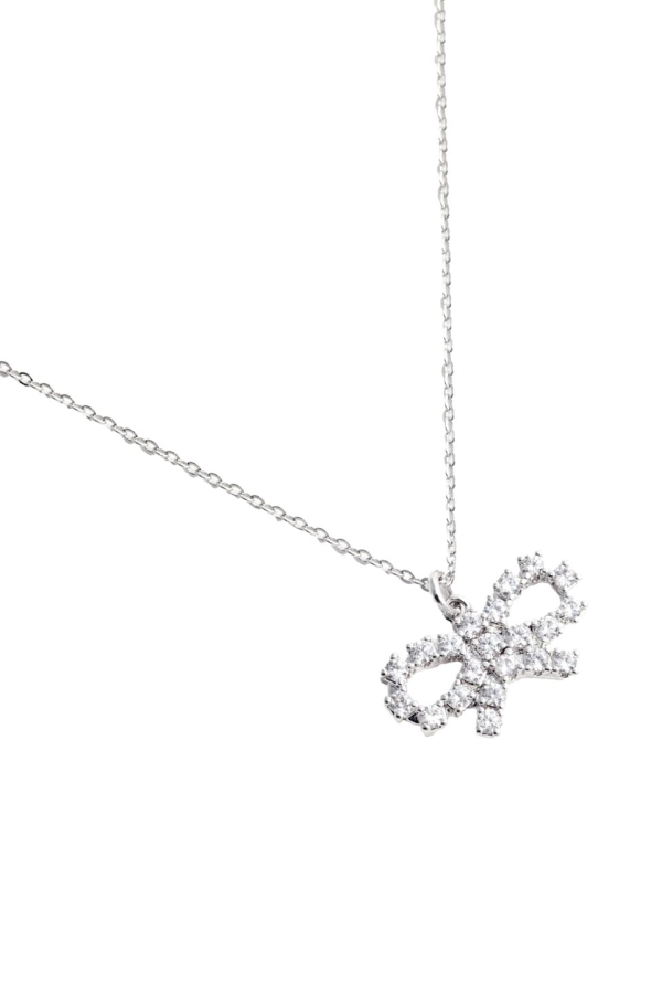 Self-Portrait Necklace With Bow Necklace - Metallic