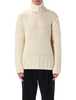 MM6 Maison Margiela Chunky Wool Turtleneck Jumper - Off White - Thumbnail 1