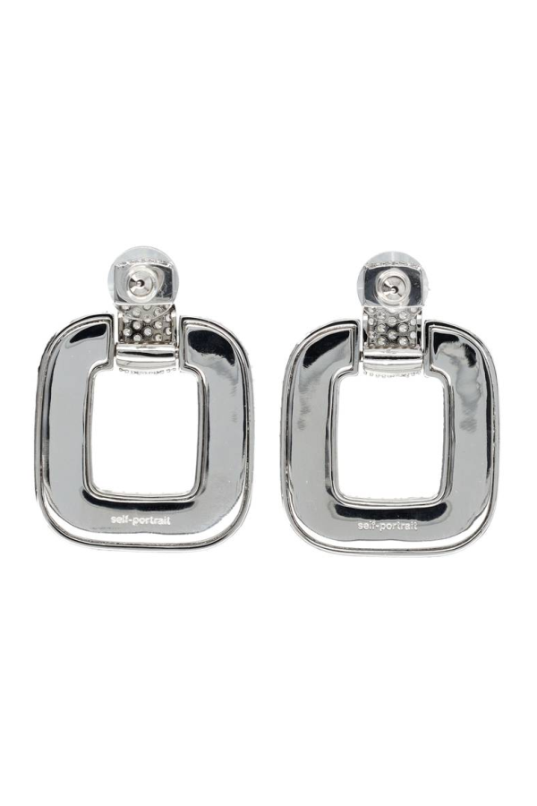 Self-Portrait Crystal Knocker Earrings - Silver