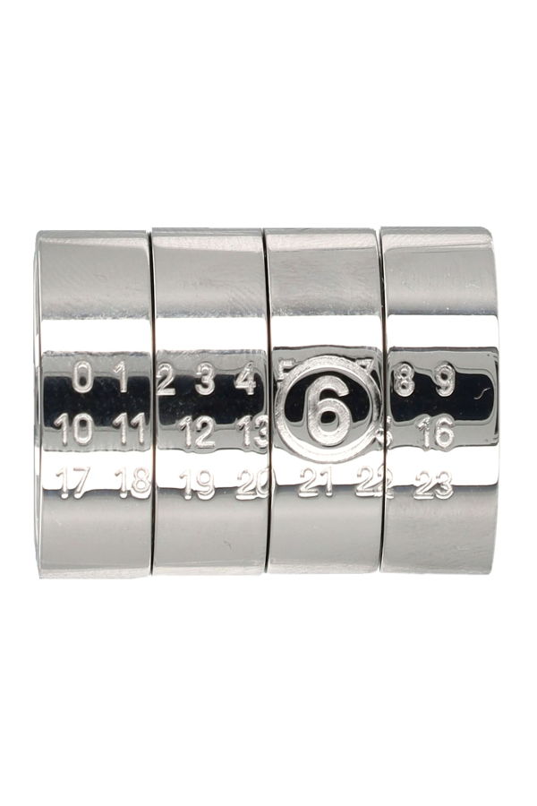 MM6 Maison Margiela Stacked Numeric Metal Ring - Silver