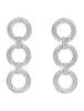 Self-Portrait Crystal Link Three-Tiered Earrings - Silver - Thumbnail 1