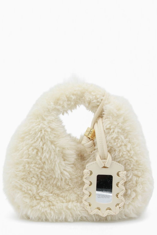 Ganni Hobo Mini Top Handle Bag - Ivory