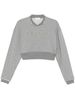 Alexander McQueen Logo Cotton Cropped Sweatshirt - Gray - Thumbnail 1