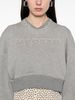 Alexander McQueen Logo Cotton Cropped Sweatshirt - Gray - Thumbnail 3