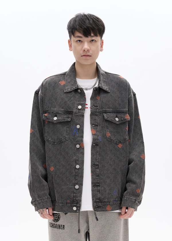 RICHGAINER Denim Jacket - Black