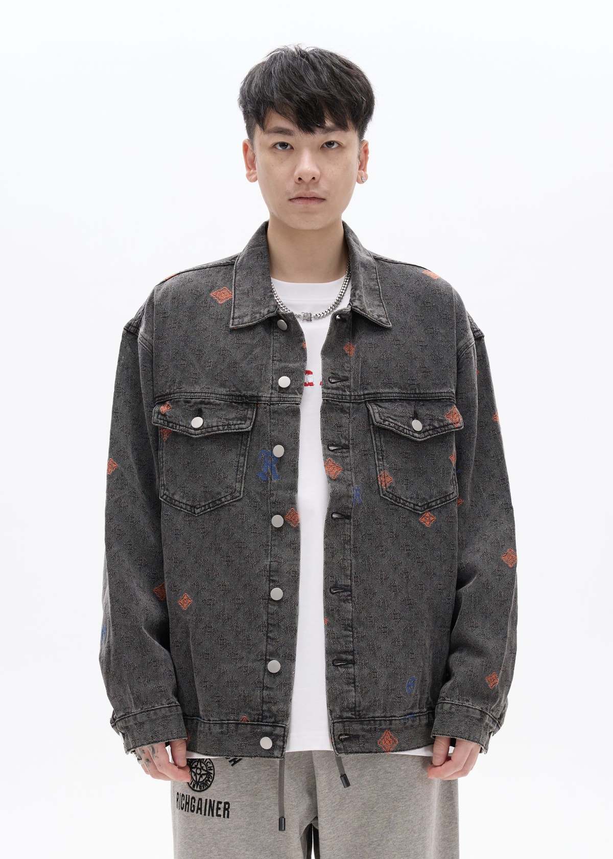 RICHGAINER Denim Jacket - Black - Image 1 of 7