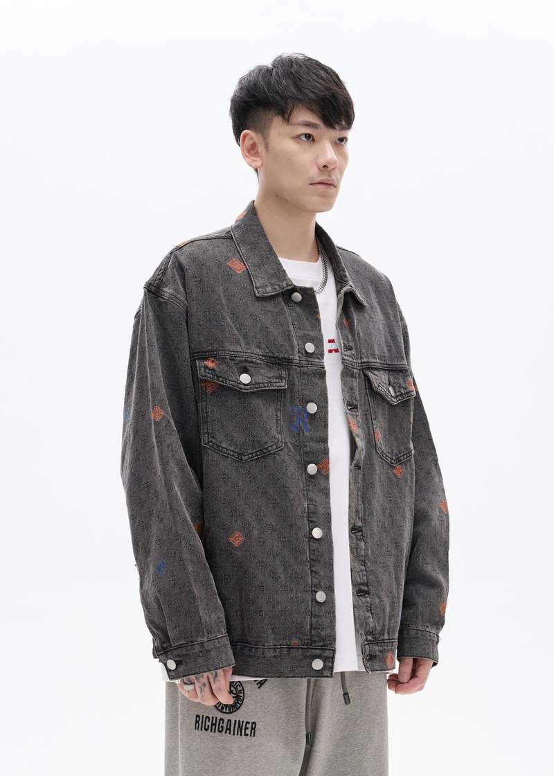 RICHGAINER Denim Jacket - Black