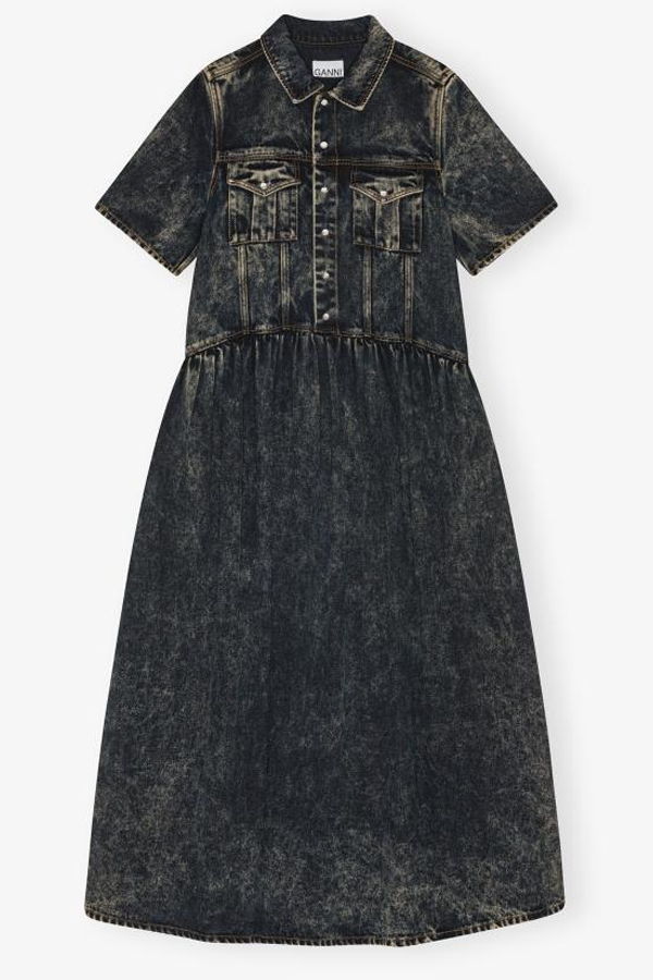 Ganni Mid Skirt - Black Washed