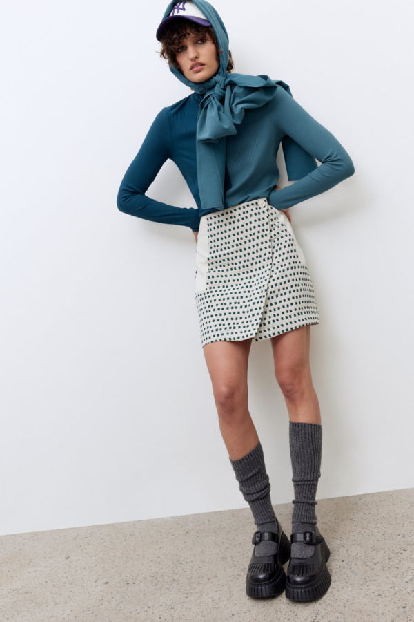 Eve Gravel SABAH skirt - Dark Jacquard/Light Jacquard