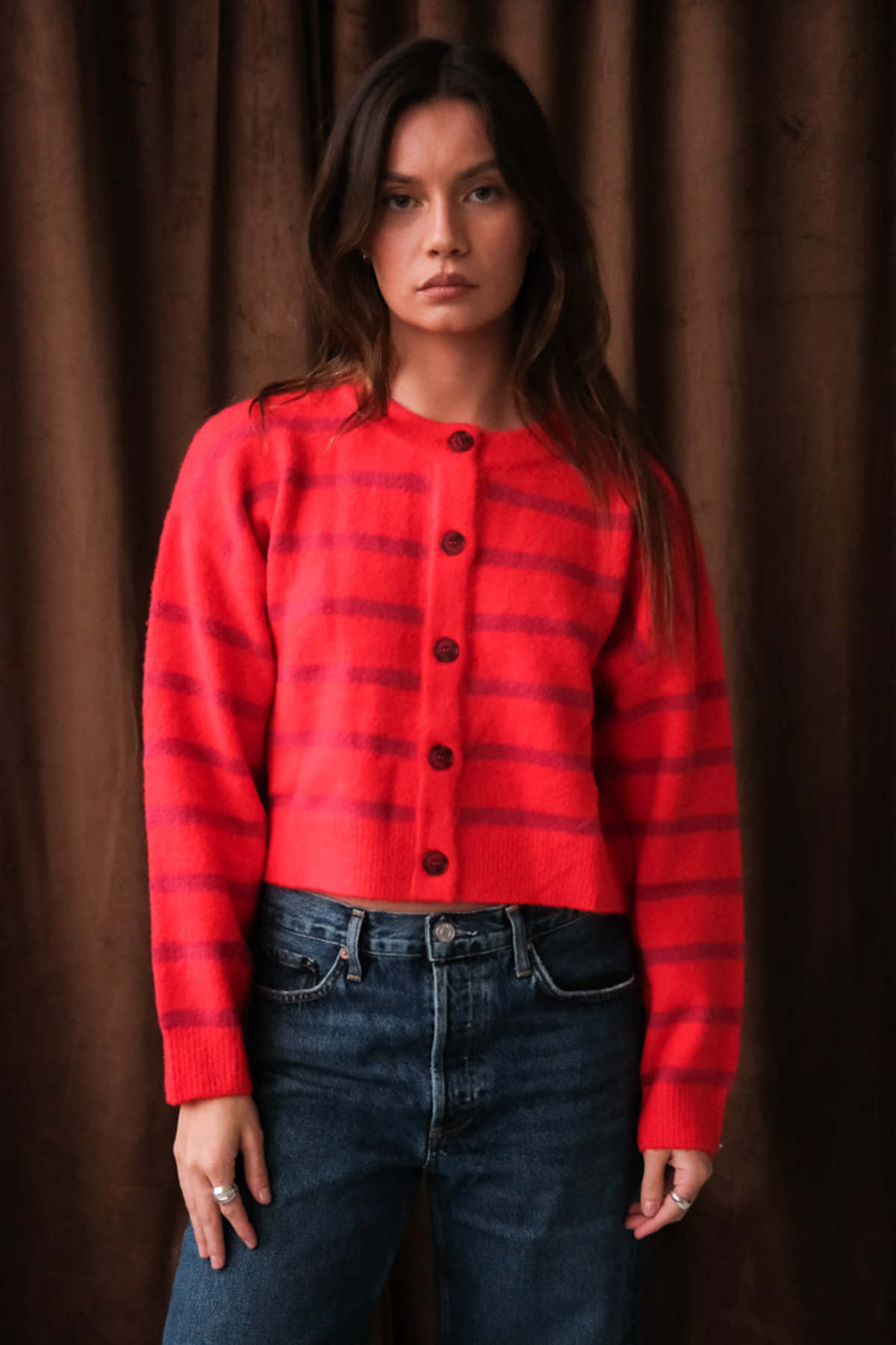 Callahan Fiona Cardigan - Red - Image 1 of 14