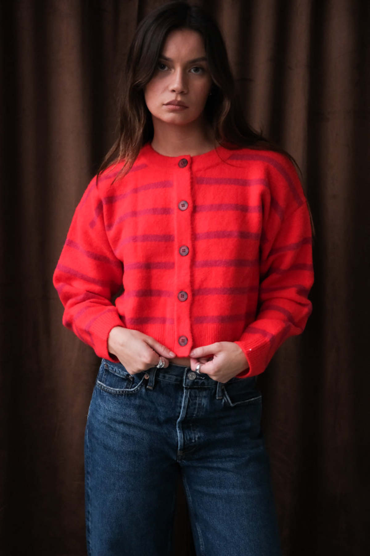 Callahan Fiona Cardigan - Red - Image 2 of 14