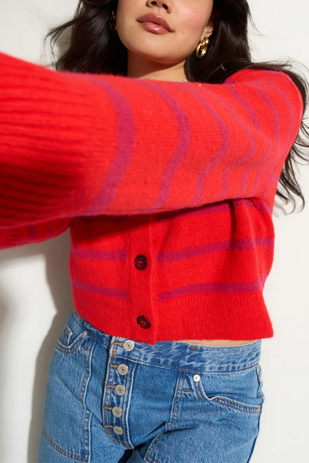 Callahan Fiona Cardigan - Red - Image 9 of 14