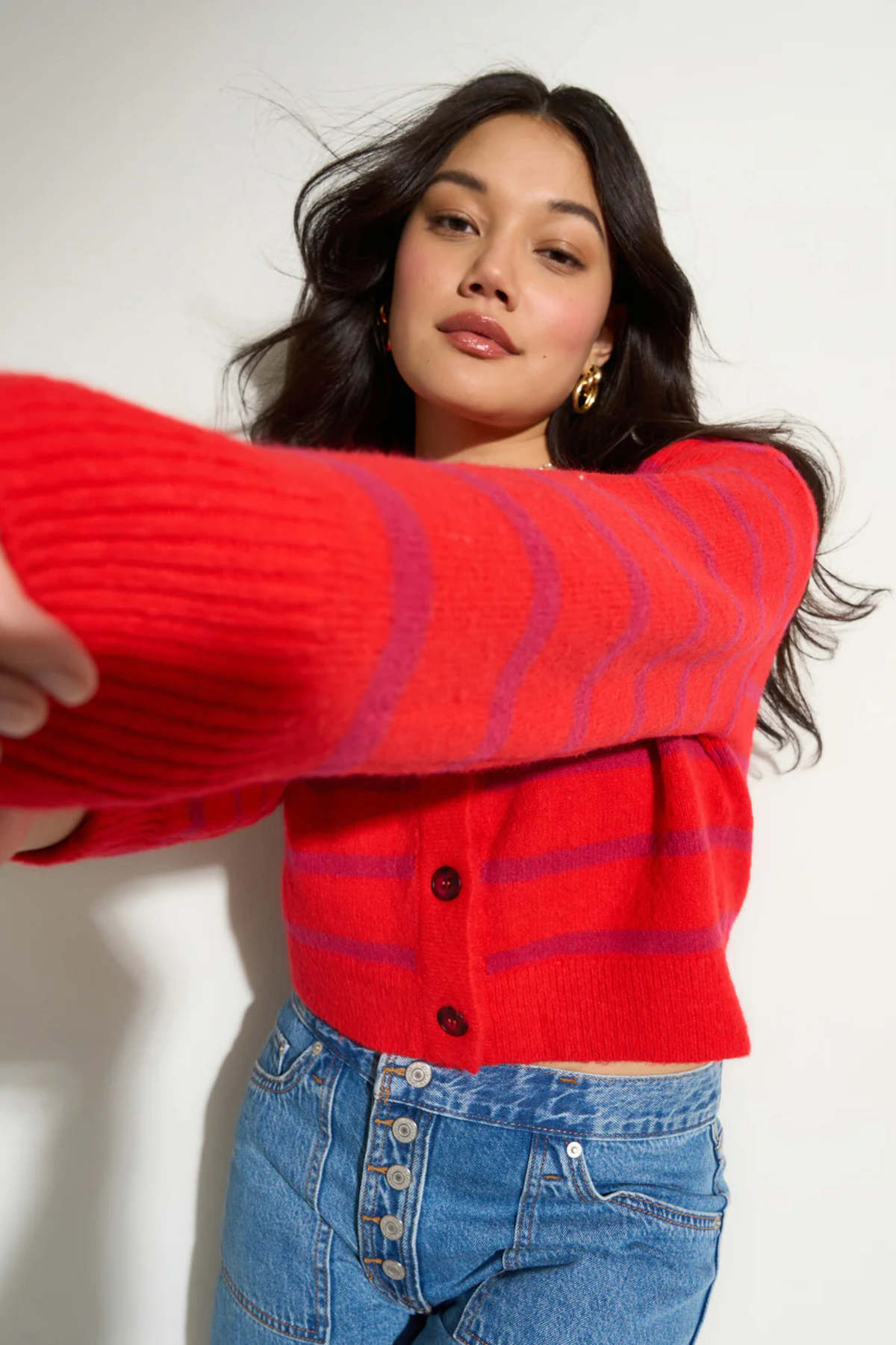 Callahan Fiona Cardigan - Red - Image 12 of 14