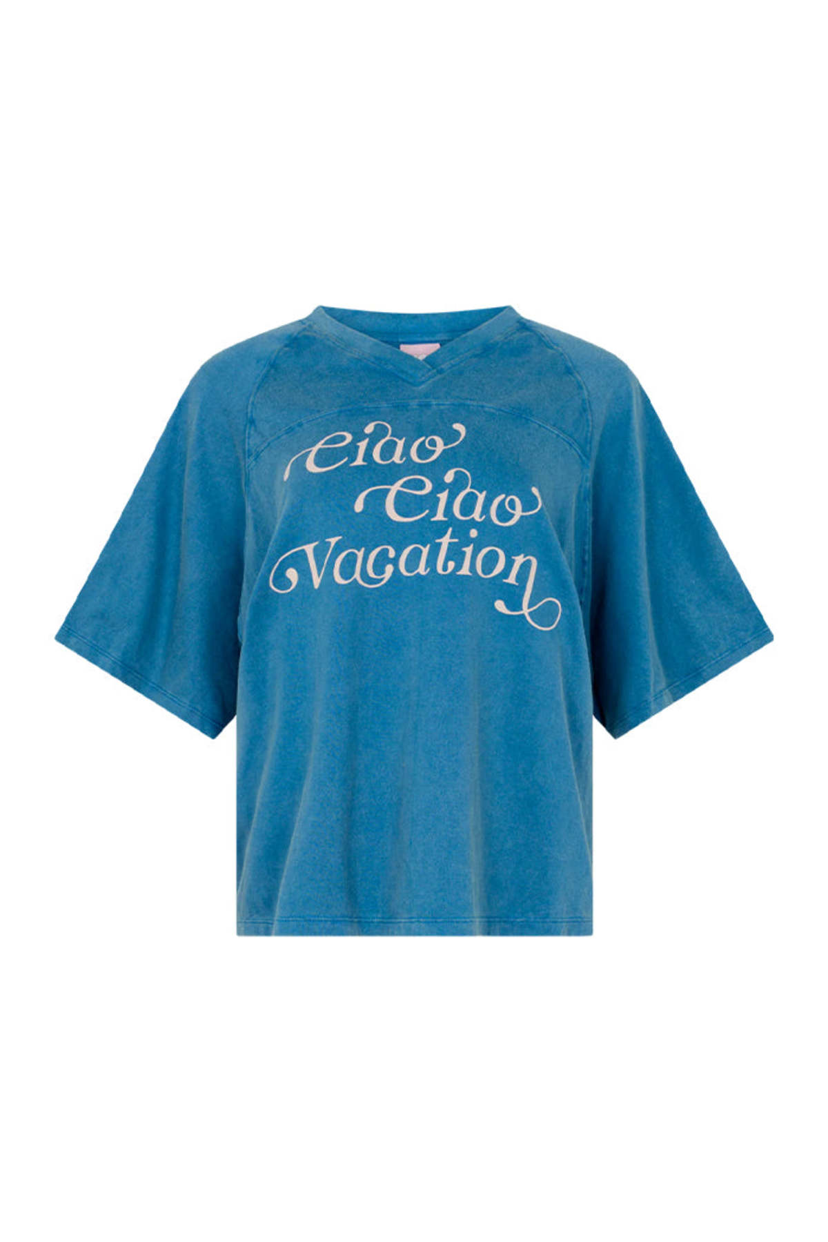 Ciao Ciao Vacay Crop Tee - Blue - Image 2 of 3
