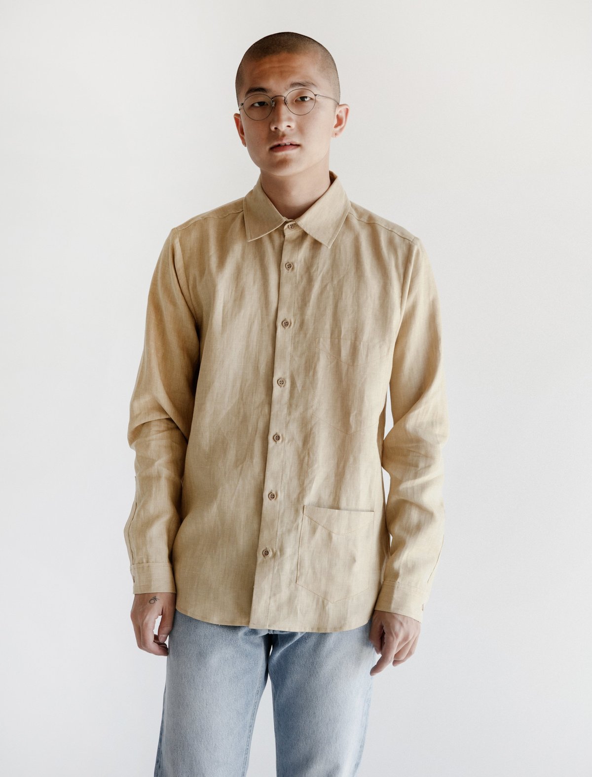 Frank Leder Linen Shirt - Yellow | Garmentory