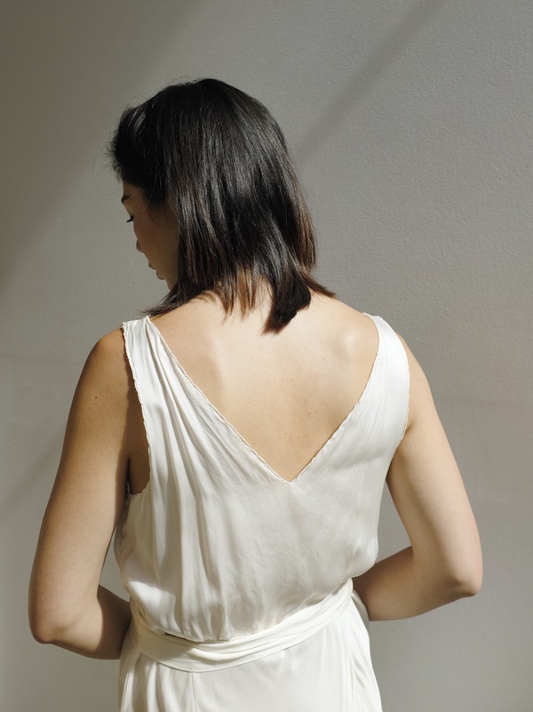 Hey Jude Vintage Ivory Antique Silk Maxi Dress