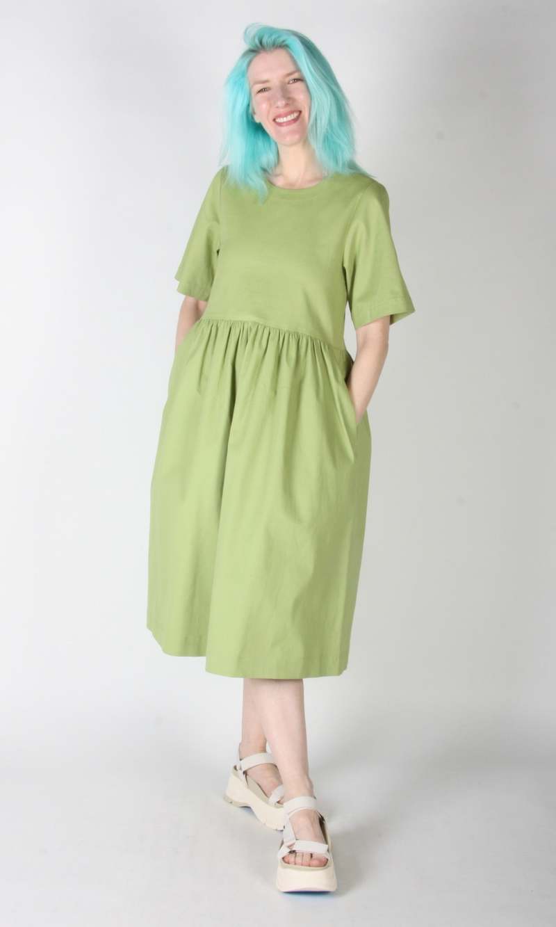 Birds of North America Tiger Shrike Dress - Avocado