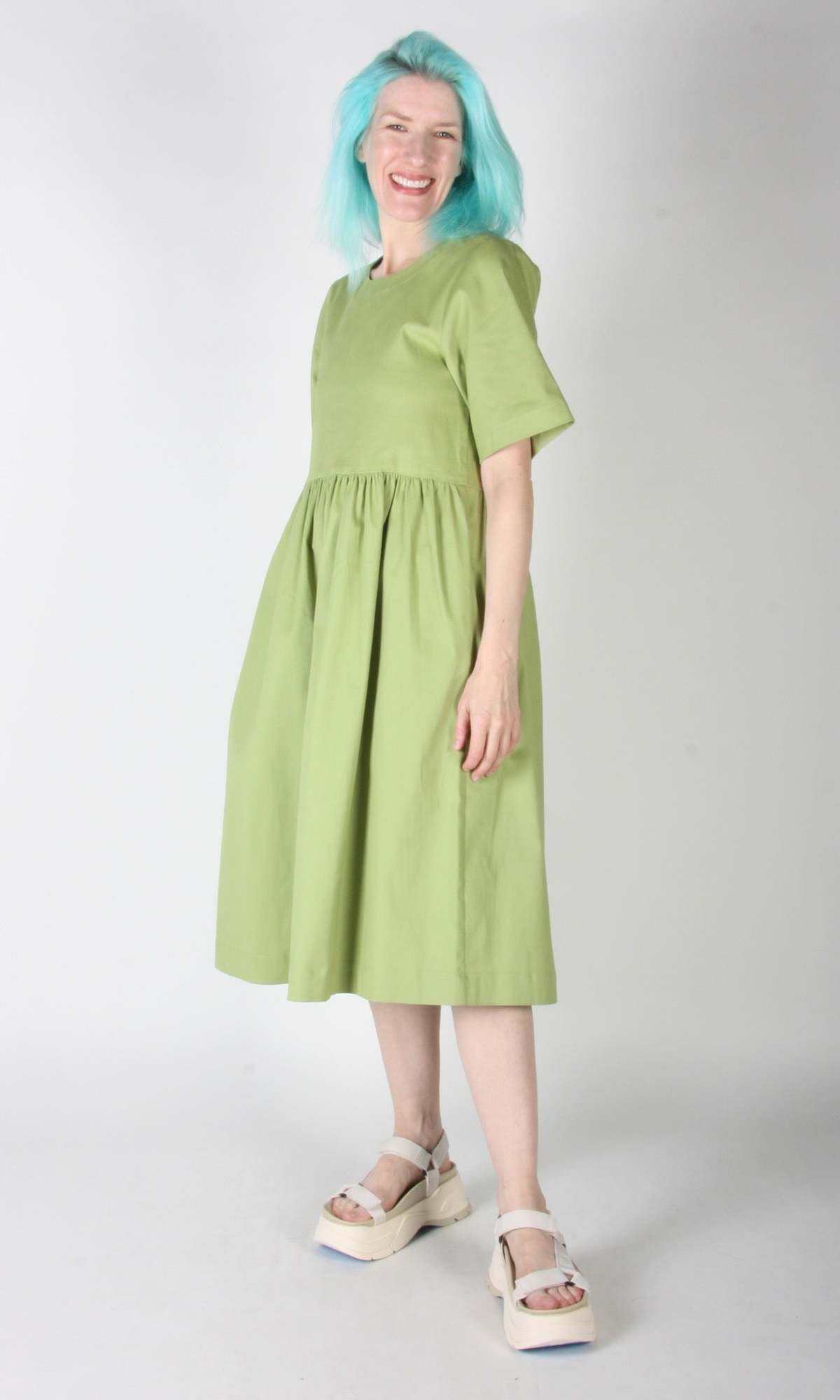 Birds of North America Tiger Shrike Dress - Avocado - Image 5 of 7