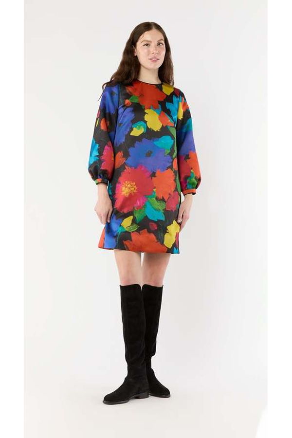 MASHBURN Lulu Dress - Black/Multi Floral Mikado