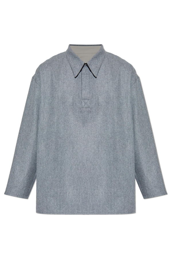 Ami Alexandre Mattiussi Wool Polo Polo Shirt - Gray