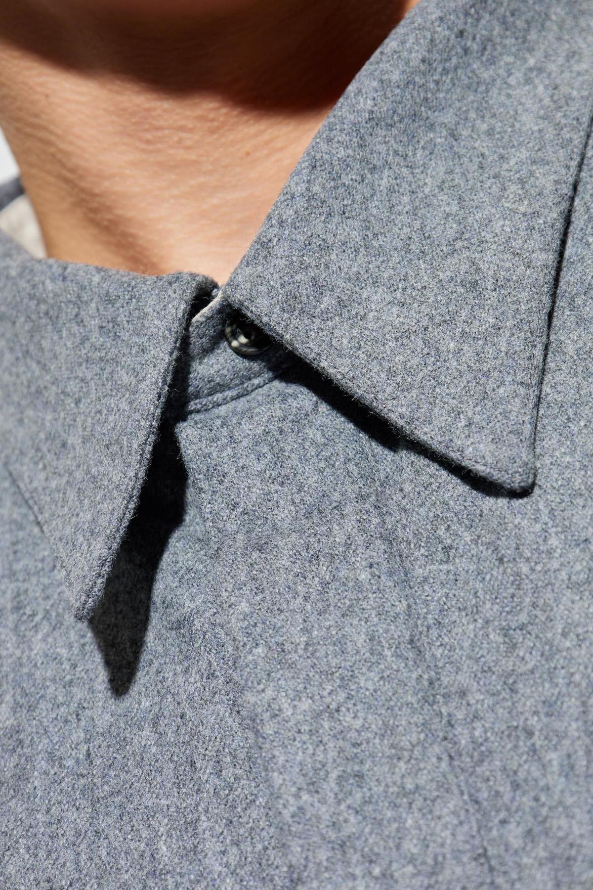Ami Alexandre Mattiussi Wool Polo Polo Shirt - Gray - Image 5 of 5