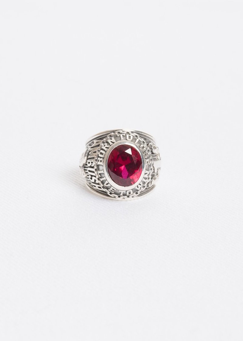 アクセサリー AMBUSH CLASS RING SILVER RED AMBUSH CLASS RING SILVER RED